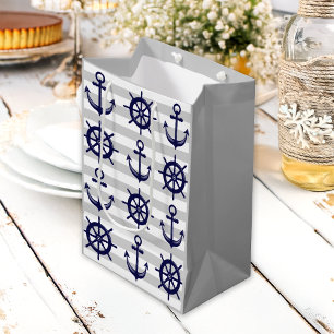 Bolsa De Regalo Mediana Rueda de la rueda de la rueda del anclaje azul de 