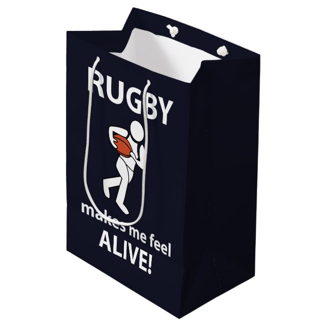 Bolsa De Regalo Mediana Rugby me hace sentir vivo (Angulo Anverso)