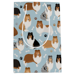 Bolsa De Regalo Mediana Rugosas hojas de collie y huesos