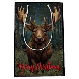 Bolsa De Regalo Mediana Rustic Christmas moose deer boho woodland forest