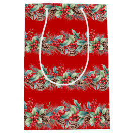 Bolsa De Regalo Mediana Rustic Watercolor Border