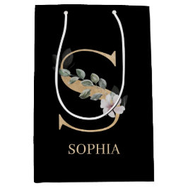 Bolsa De Regalo Mediana S Monograma Floral Personalizado