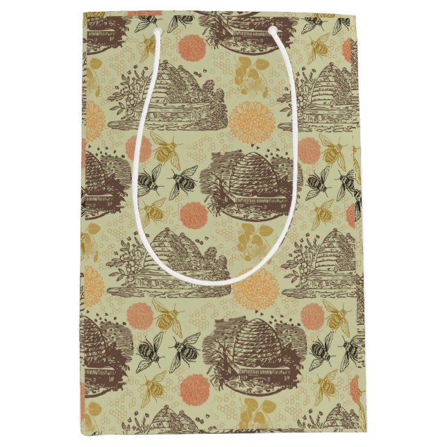 Bolsa De Regalo Mediana Sabio de miel de abeja (Anverso)