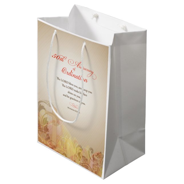 Bolsa De Regalo Mediana Sacerdote, 50 Aniversario de la Bendición de la Or (Angulo Anverso)