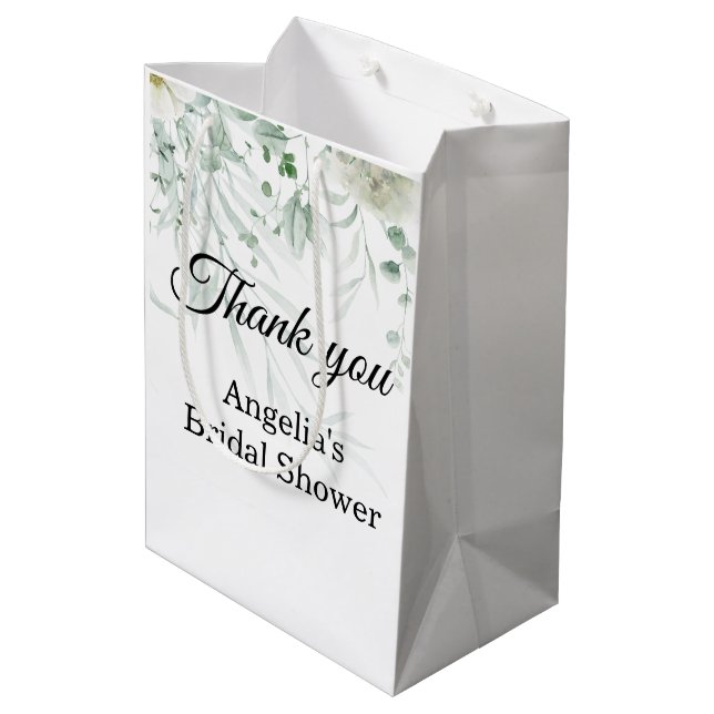 Bolsa De Regalo Mediana Sage Greenery Bridal Shower (Angulo reverso)