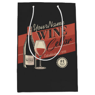Bolsa De Regalo Mediana Sala de degustación de botellas de bodega de vino