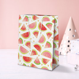 Bolsa De Regalo Mediana Saltos de sandía de verano y patrón de corazón de