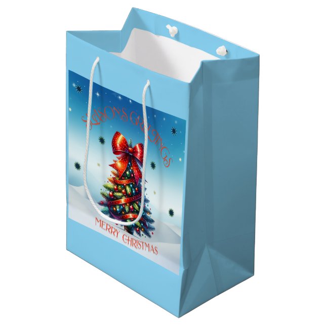 Bolsa De Regalo Mediana Saludos de temporada (Angulo Anverso)