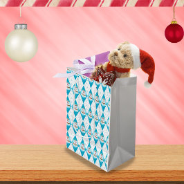 Bolsa De Regalo Mediana Samoyed Fiesta de Invierno Patrón de Diamante