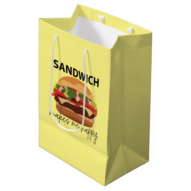 Bolsa De Regalo Mediana Sandwich me hace feliz (Angulo Anverso)