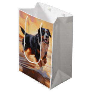 Bolsa De Regalo Mediana Sandy vierte Perro de Montaña Bernés en la puesta