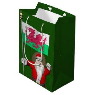Bolsa De Regalo Mediana Santa Claus Con El Fin De Gales