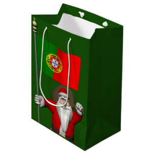 Bolsa De Regalo Mediana Santa Claus Con El Fin De Portugal