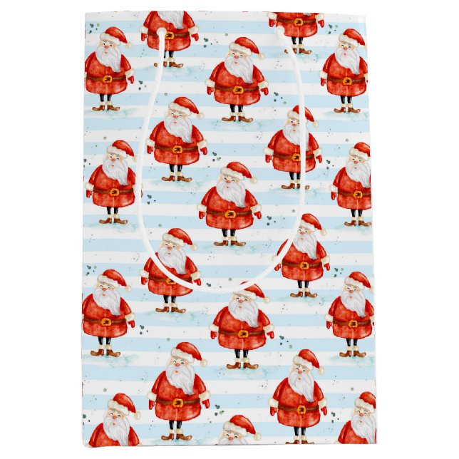 Bolsa De Regalo Mediana Santa Claus festivo (Anverso)