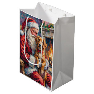 Bolsa De Regalo Mediana Santa Claus Nova Scotia Duck Tolling Retriever