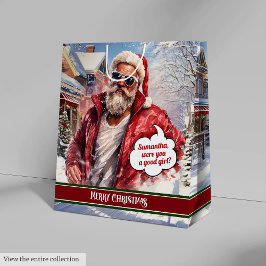 Bolsa de regalo mediana Santa Claus personalizado 