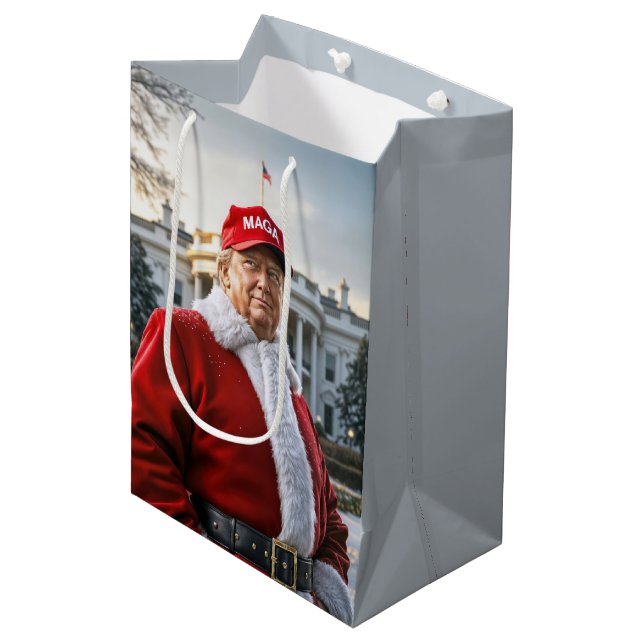 Bolsa De Regalo Mediana Santa Claus Trump (Angulo Anverso)