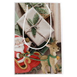Bolsa De Regalo Mediana Santa de Navidad