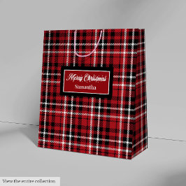 Bolsa De Regalo Mediana Santa Gift Bags Red Black Plaid Personalized Wrap