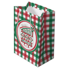Bolsa De Regalo Mediana Santa Marquee Retro - Ho Ho Merry & Bright