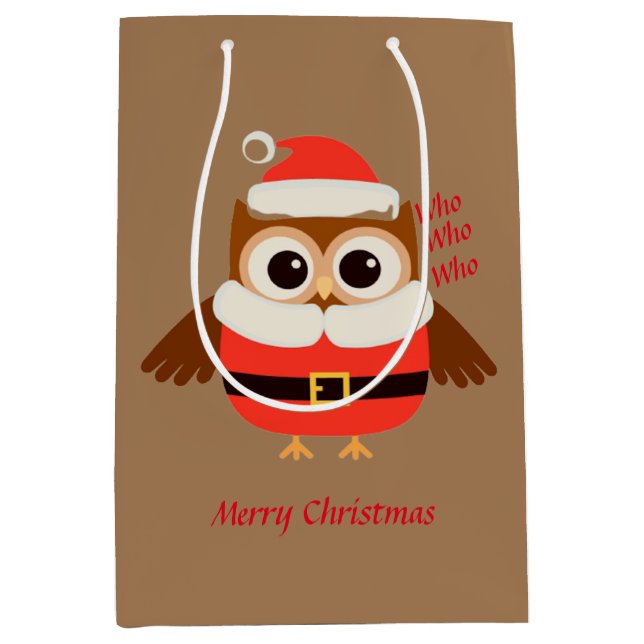 Bolsa De Regalo Mediana Santa Owl Giftbag (Anverso)