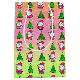 Bolsa De Regalo Mediana Santa Rosa y Árbol de Navidad