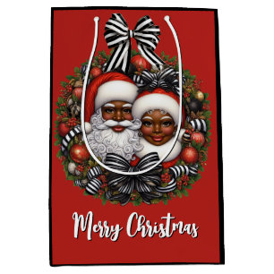 Bolsa De Regalo Mediana Santa y Claus