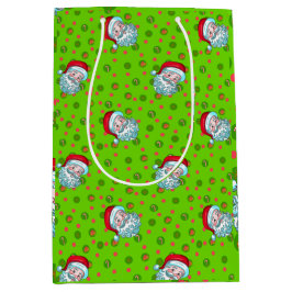 Bolsa De Regalo Mediana Santa y Dots_green