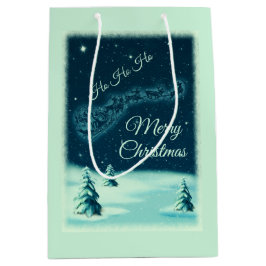 Bolsa De Regalo Mediana Santa y sus Navidades de renos