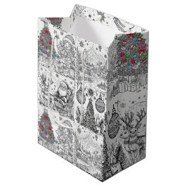 Bolsa De Regalo Mediana Santa's Artistic Playtime Gift Bag