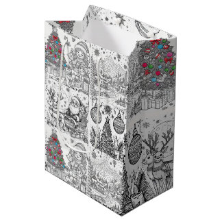 Bolsa De Regalo Mediana Santa's Artistic Playtime Gift Bag