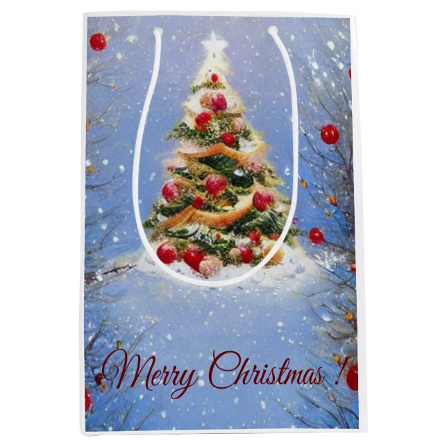 Bolsa De Regalo Mediana Sapin de noël décoré (Anverso)