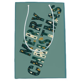 Bolsa De Regalo Mediana Scandinavian Merry Christmas Tree Winter Snow