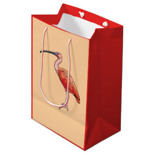 Bolsa De Regalo Mediana Scarlet Ibis Bird Feliz Cumpleaños