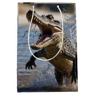 Bolsa De Regalo Mediana Scary Jaws: El cocodrilo australiano saltando