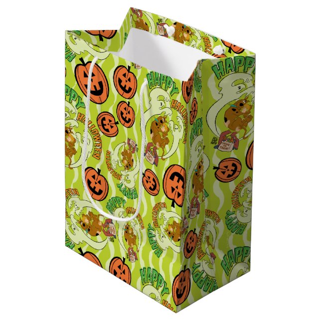 Bolsa De Regalo Mediana Scooby-Doo | Patrón de Halloween Feliz (Angulo Anverso)
