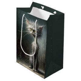Bolsa De Regalo Mediana Scruffy Street Cat para cumpleaños