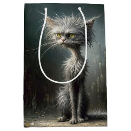 Bolsa De Regalo Mediana Scruffy Street Cat para cumpleaños