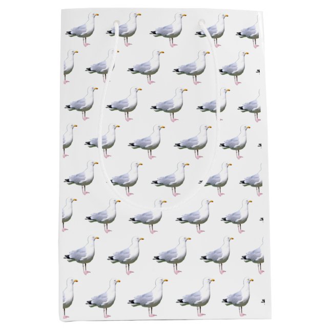 Bolsa De Regalo Mediana Seagull Standing White (Anverso)