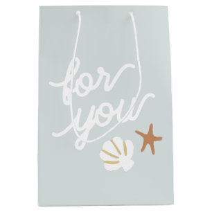 Bolsa De Regalo Mediana Seashell Beach Starfish Gracias "Por Ti" Fiesta