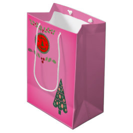 Bolsa De Regalo Mediana Seasons Greetings Holly Verdant Christmas Tree