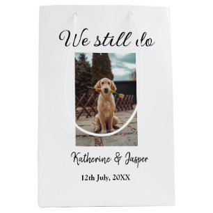 Bolsa De Regalo Mediana Seguimos haciendo boda pareja mascota foto nombre