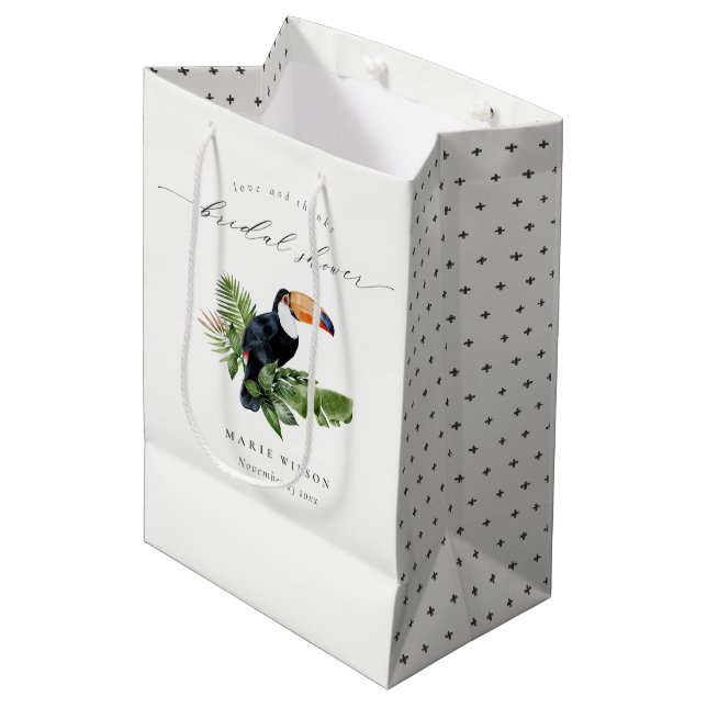 Bolsa De Regalo Mediana Selva tropical tropical elegante Ducha nupcial Tou (Angulo Anverso)