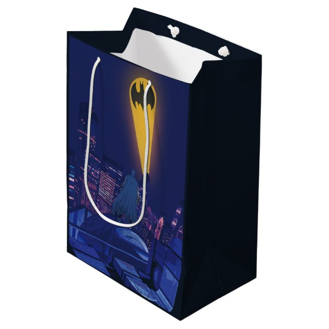 Bolsa De Regalo Mediana Señal de murciélago sobre Gotham (Angulo Anverso)