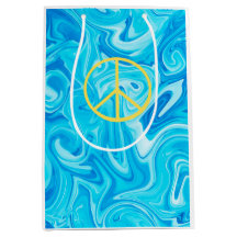 Señal de Paz Groovy Pintura Amarillo Azul Colorido