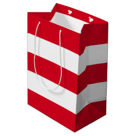 Bolsa De Regalo Mediana Sencillas franjas blancas rojas