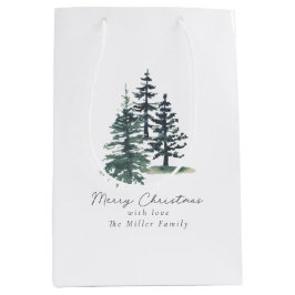 Bolsa De Regalo Mediana Sencillo árbol de Navidad elegante | Árbol de pino