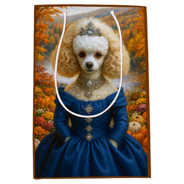Bolsa De Regalo Mediana Señora Otoño , Caniche  (Anverso)