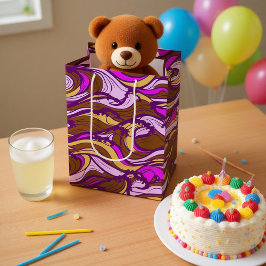 Bolsa De Regalo Mediana Sepia Abstract Pebble Bean Repeating Pattern