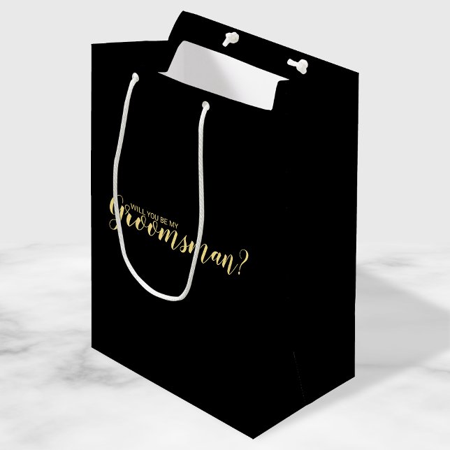 Bolsa De Regalo Mediana ¿Serás Mi Groomsman? Propuesta moderna (Subido por el creador)